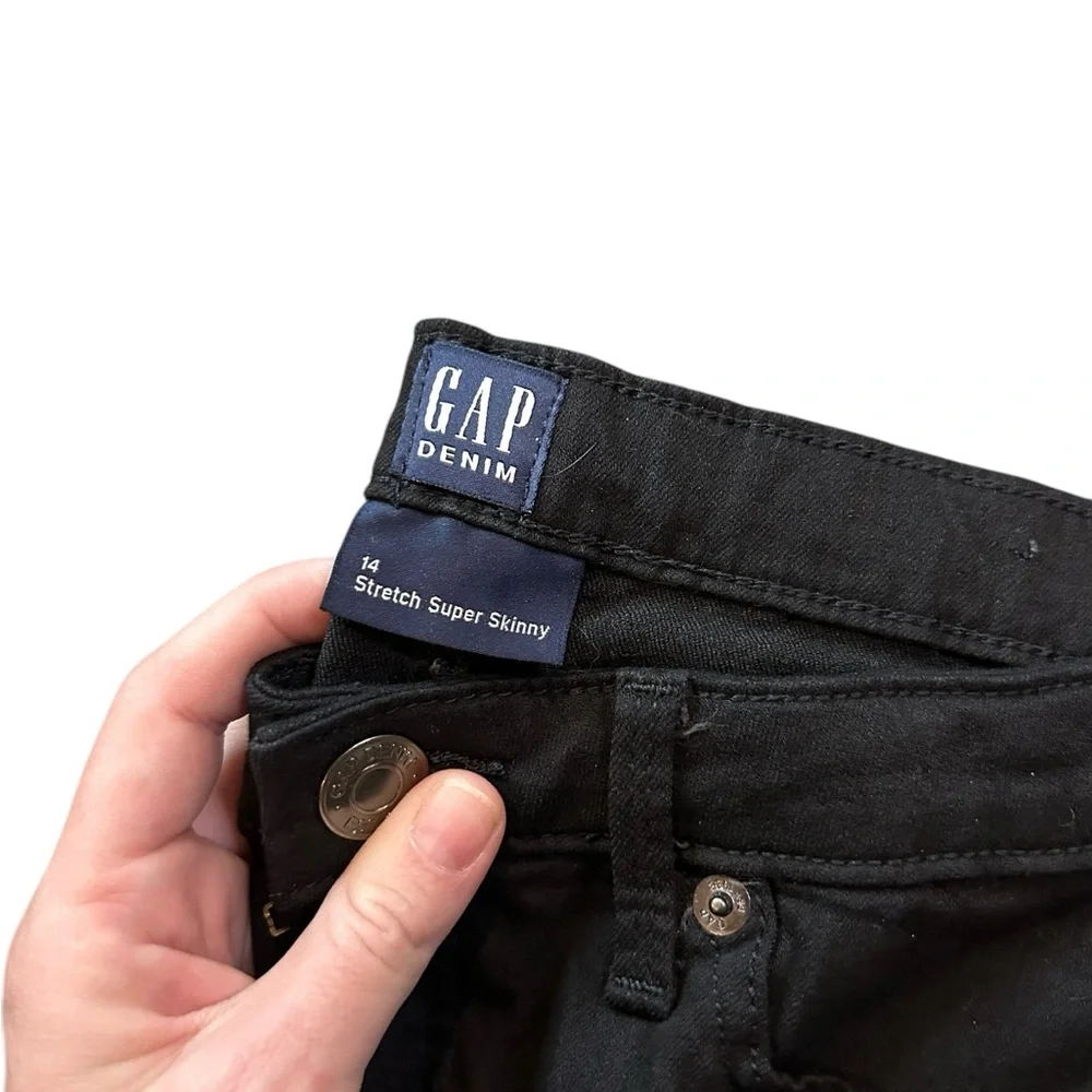 GAP girls NWT black Stretch Super Skinny pants‎ size 14